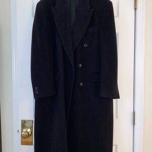 Kasper Men's Elegant Wool Black Trench Coat